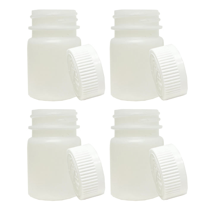 4 Empty Clear Plastic Pill Bottles Medicine Container Vitamin Capsule Holder 2oz