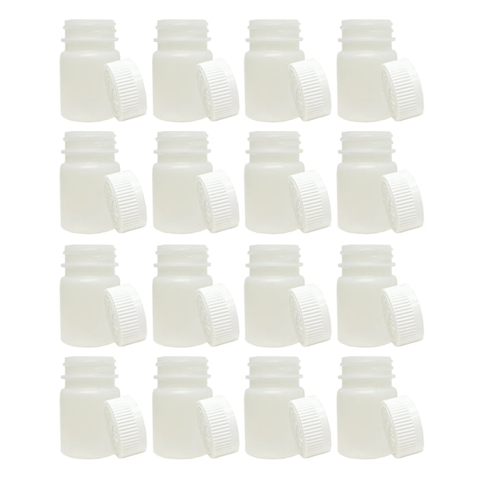 16 X Plastic Reusable Empty Bottles Prescription Pill Vials Medicine Containers