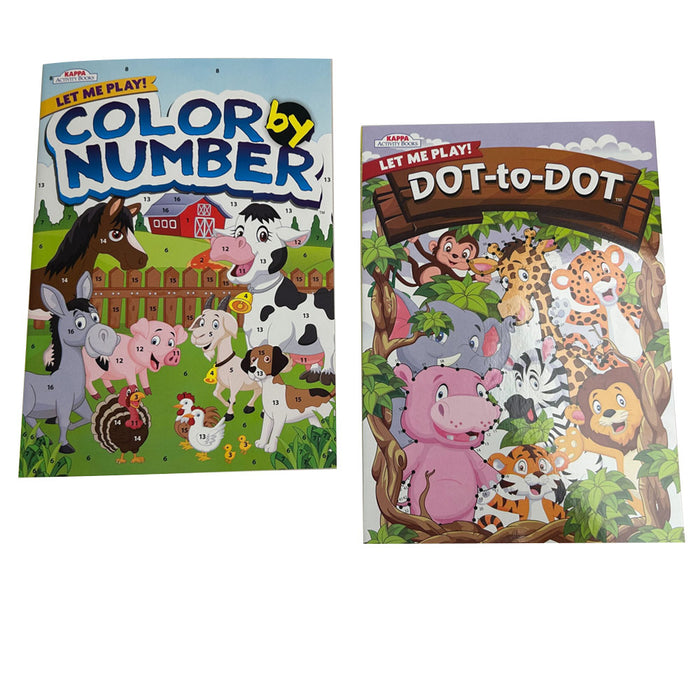 4pc Coloring Books by Numbers Kid Fun Brain Game 80 Pages Animals Flowers Nature