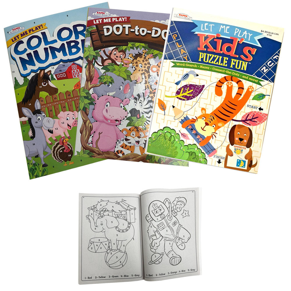 4pk Color by Numbers Kids Coloring Book Fun Activity 240 Page Nature A ...
