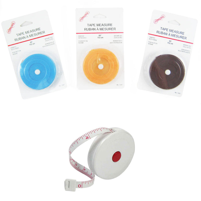 2 Pack Tailor Measuring Tape Retractable 60 Inch 1.5m Sewing Body Measurement