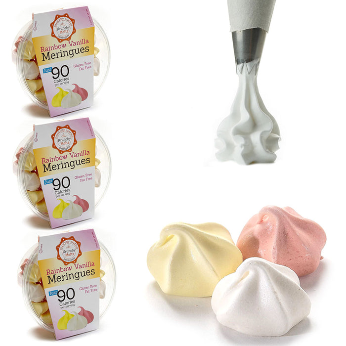 3 Boxes Rainbow Vanilla Meringue Cookies Fat Free Low Calorie Gluten Free Sweets