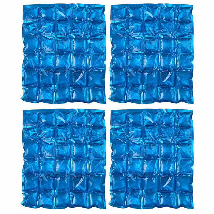 4 Flexible Reusable Ice Mats Cube Gel Packs Cooler Cooling Pad Cold Pain Therapy