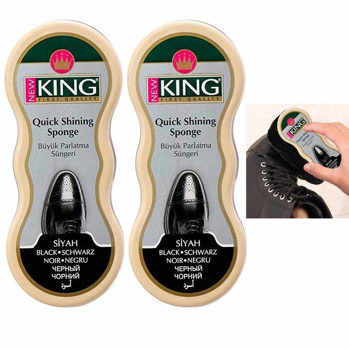 2 Pc Quick Shoe Shining Sponge Black Instant Shine Boot Polish Leather Protector