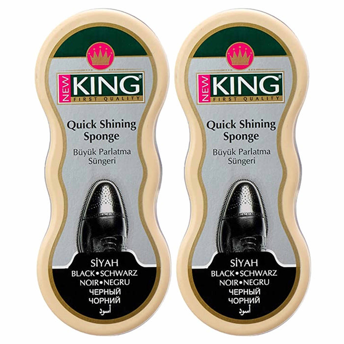 2 Pc Quick Shoe Shining Sponge Black Instant Shine Boot Polish Leather Protector