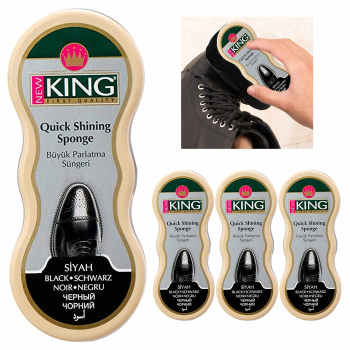 4 Pc Shoe Polish Sponges Quick Shining Sponge Black Instant Shine Boot Leather