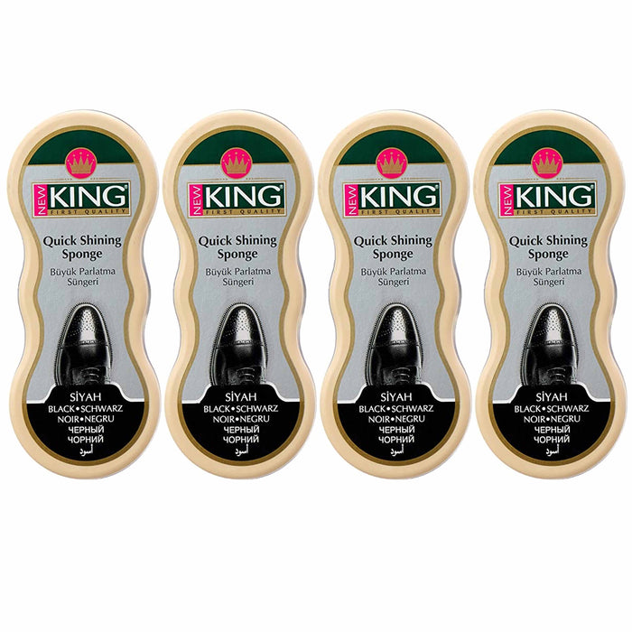4 Pc Shoe Polish Sponges Quick Shining Sponge Black Instant Shine Boot Leather