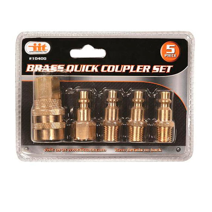5 pc Solid Brass Quick Coupler Set Air Hose Connector Fittings 1/4 NPT Tools New