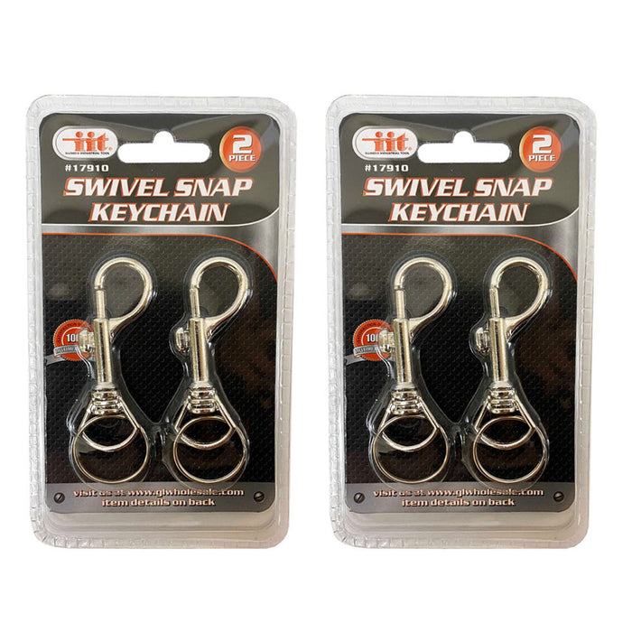 Lot Of 4 Jumbo Snap Clip Keychains Rings Swivel Trigger Round Eye Lobster Clasp