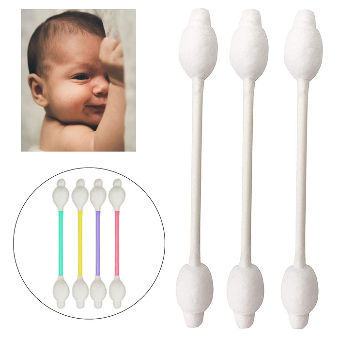 320 Ct Cotton Safety Swabs Double Tip Pure Makeup Applicator Baby Ear Cleaning
