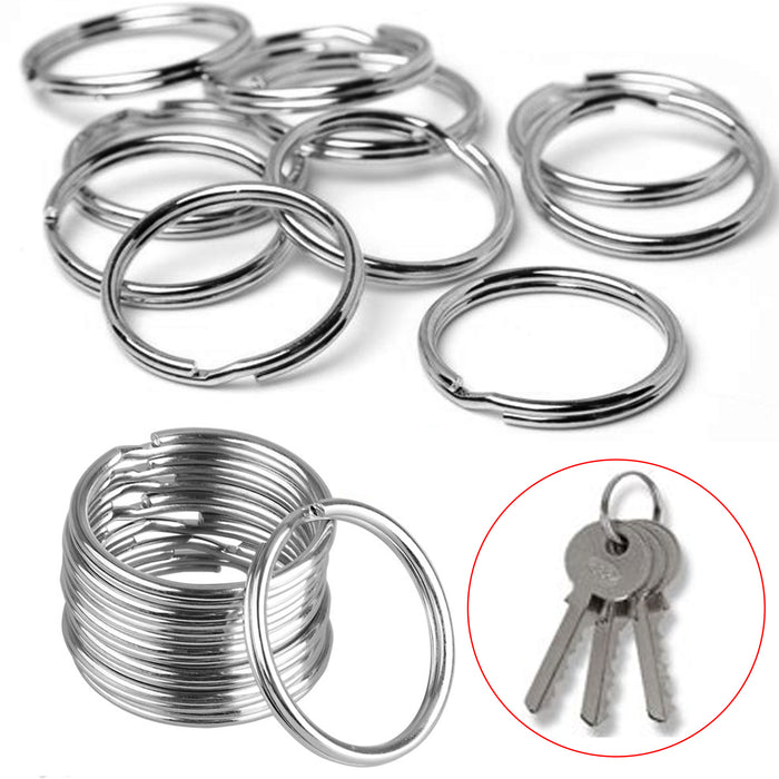 48 Metal Key Rings Split Heavy Duty Strong Keyrings Car Office Home Dog Tag 1"