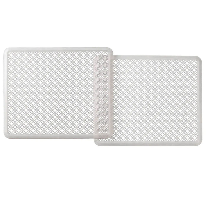 2 Pc Sink Mat Dish Drying Drain Rack Non Slip Protector Cushion 11.25"x13" Clear