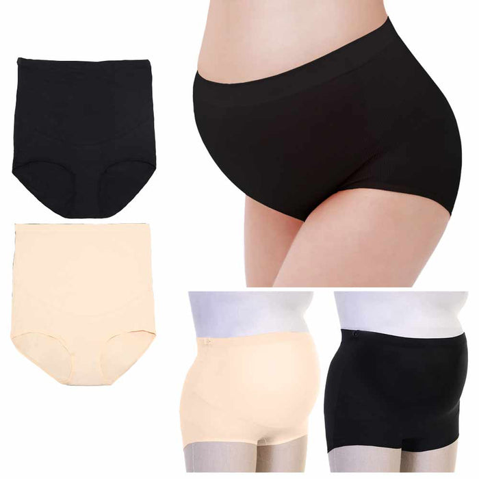 2 Pc Maternity Panties Over Belly Bump Underwear Pregnancy Tummy Support L/XL