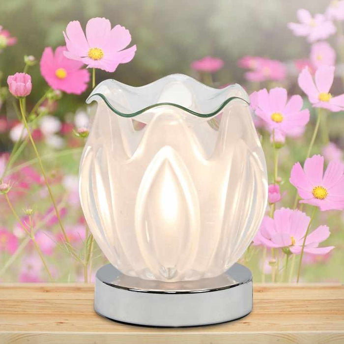 Electric Scented Oil Warmer Touch Lamp Wax Burner Aroma Fragrance Diffuser Clear