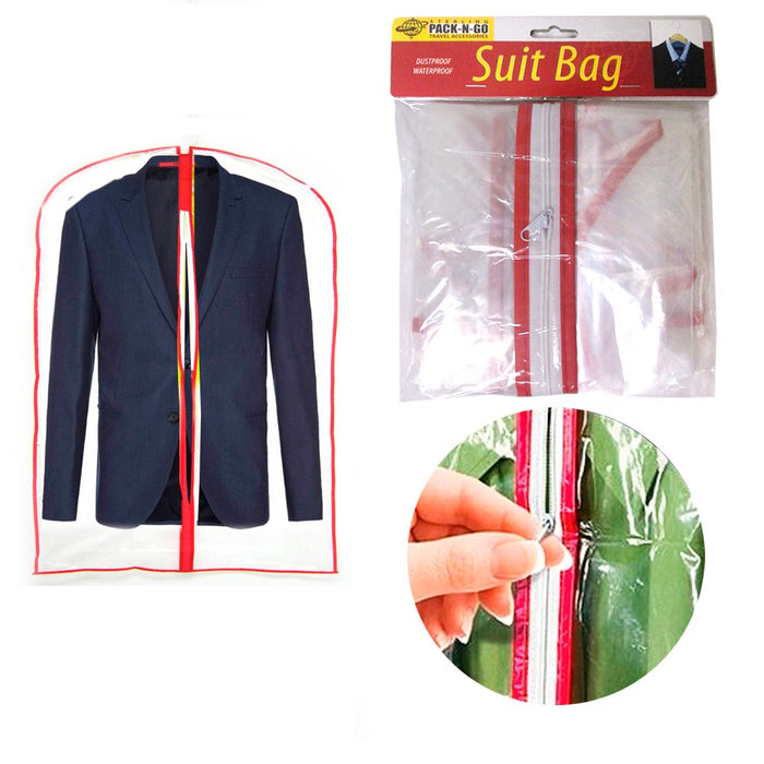6X Clear Foldable Garment Bags 34" Suit Dress Jacket Cover Zipper Storage Travel