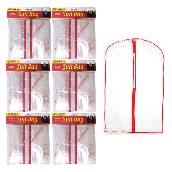 6X Clear Foldable Garment Bags 34" Suit Dress Jacket Cover Zipper Storage Travel