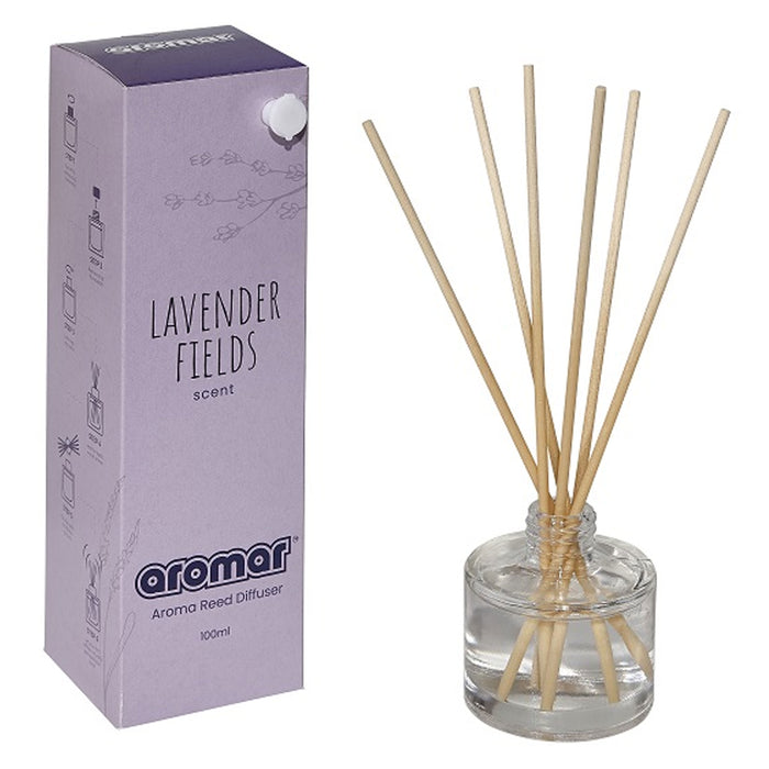 Lavender Fields Premium Rattan Reed Sticks Fragrance Oil Diffuser Aroma 100ml