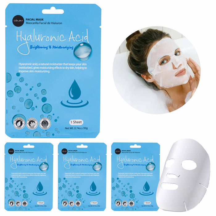 4 Hyaluronic Facial Mask Moisturizing Spa Brightening Skin Face Beauty Treatment