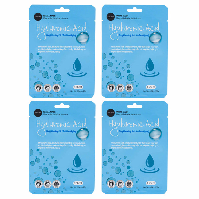 4 Hyaluronic Facial Mask Moisturizing Spa Brightening Skin Face Beauty Treatment