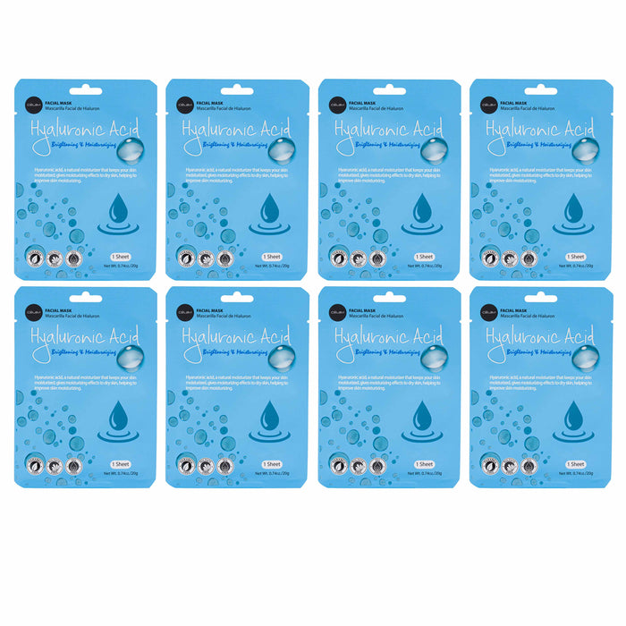 8 X Hyaluronic Acid Moisturizing Facial Mask Sheets Brighten Skin Face Treatment
