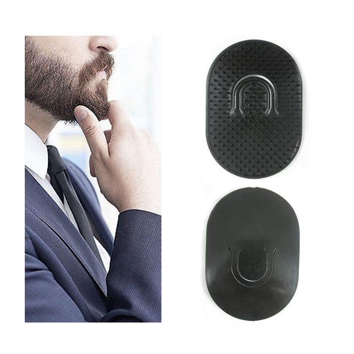 2 Pocket Beard Brush Men Mustache Massager Travel Style Scalp Massage Handle