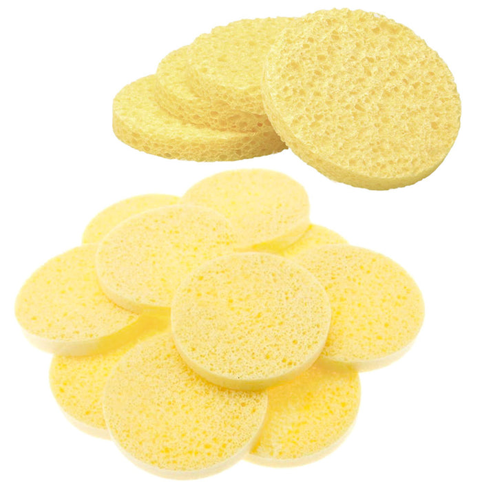 24 Pc Compressed Facial Sponges Exfoliating Face Cleansing Cellulose Scrub Pads