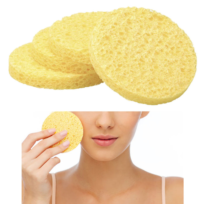 50 Pc Exfoliating Facial Sponges Face Wash Cellulose Scrubber Pads Cleansing Spa