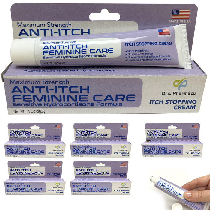 6pk Maximum Strength Feminine Anti Itch Cream Hydrocortisone Sensitive Women 1oz