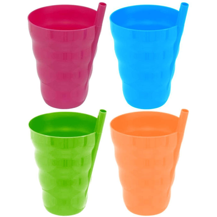 8 Pc Set Cereal Sip-a-Bowls Sippy Cups Built In Straw Plastic BPA Free Soup Dish