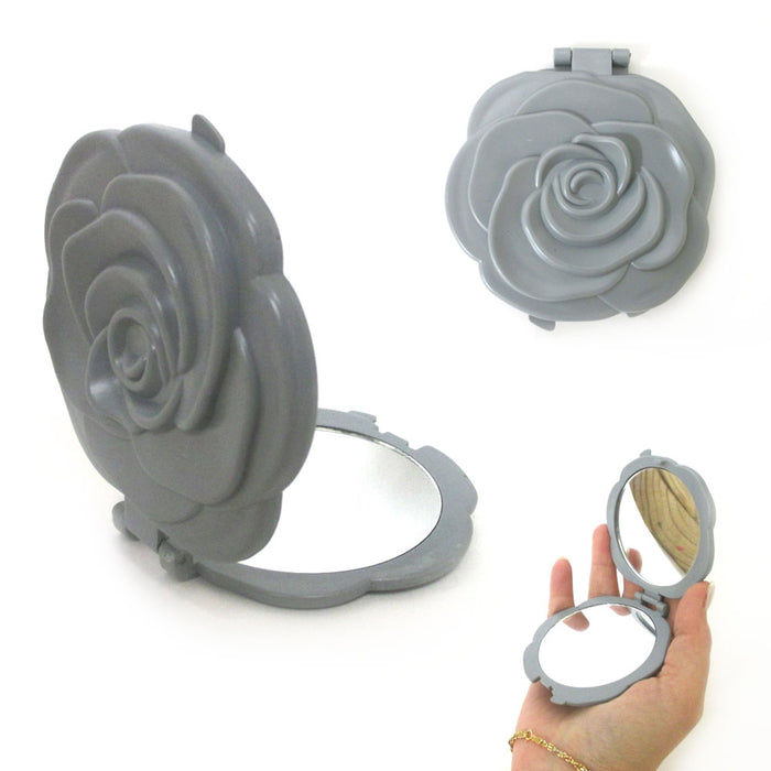 2 Pc Rose Magnifiying Makeup Pocket Small Mirror Portable Women Cosmetic Travel