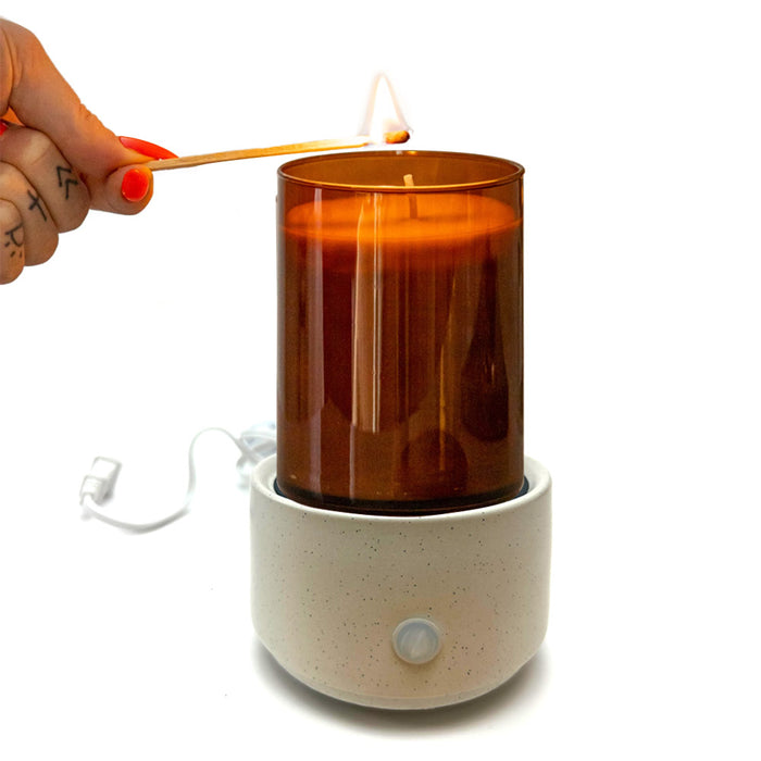 2in1 Candle Fragrance Warmer Wax Melts Scent Safe Flame Free Long Lasting Aroma