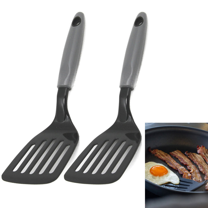 2 Pc Nylon Turner Slotted Heat Resistant Kitchen Utensil Spatula Flipper 10.5"