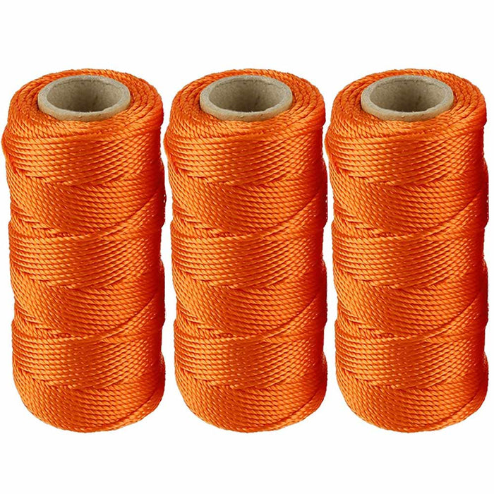 3X Twisted Mason Construction Line #18 Measuring Layout String Orange