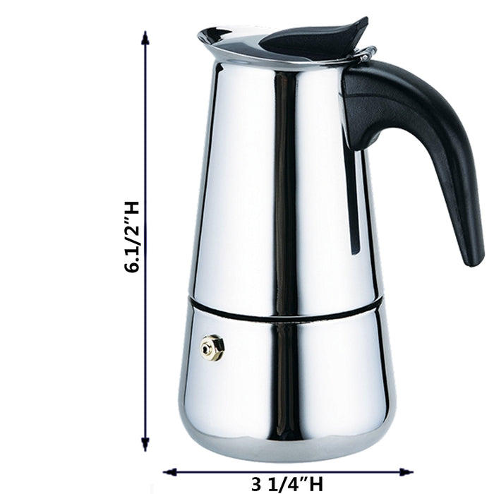 Stovetop Coffee Maker Espresso Stainless Steel 4 Cups 14 oz Moka Pot Italian