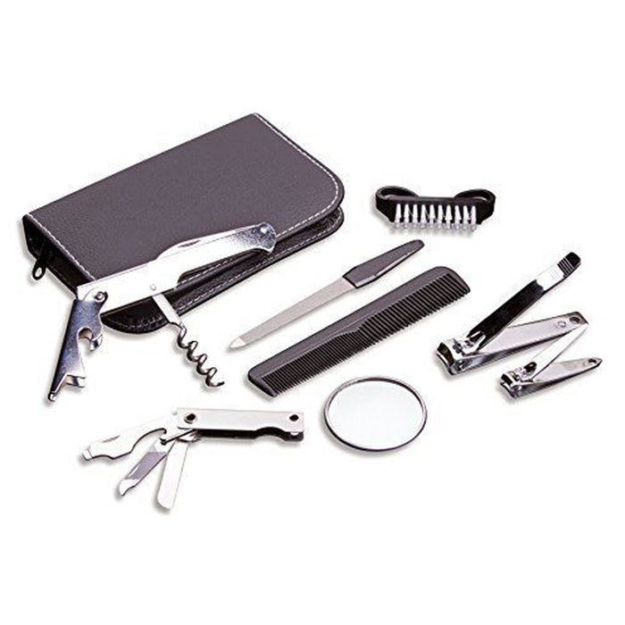 9 Pc Mens Manicure Pedicure Travel Set Gentlemen Nail Clipper Portable Toiletry