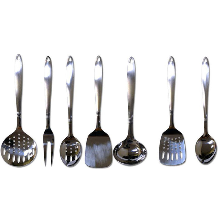 7 Stainless Steel Serving Set Kitchen Cooking Utensil Tools Server Spatula Spoon