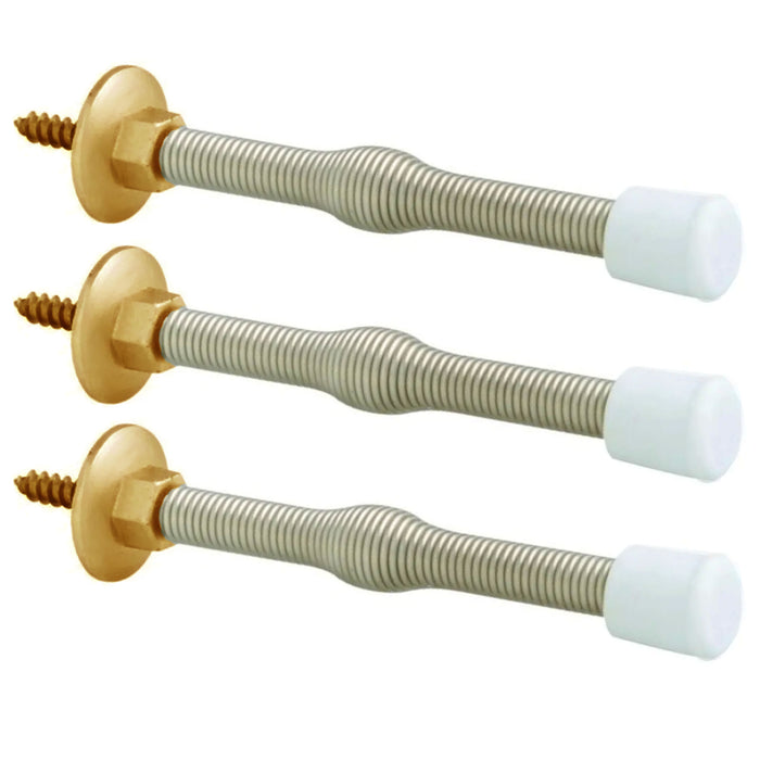 3 Pack Rubber Bumper Spring Door Stoppers Home Hotel Restaurant 3.5 Inches