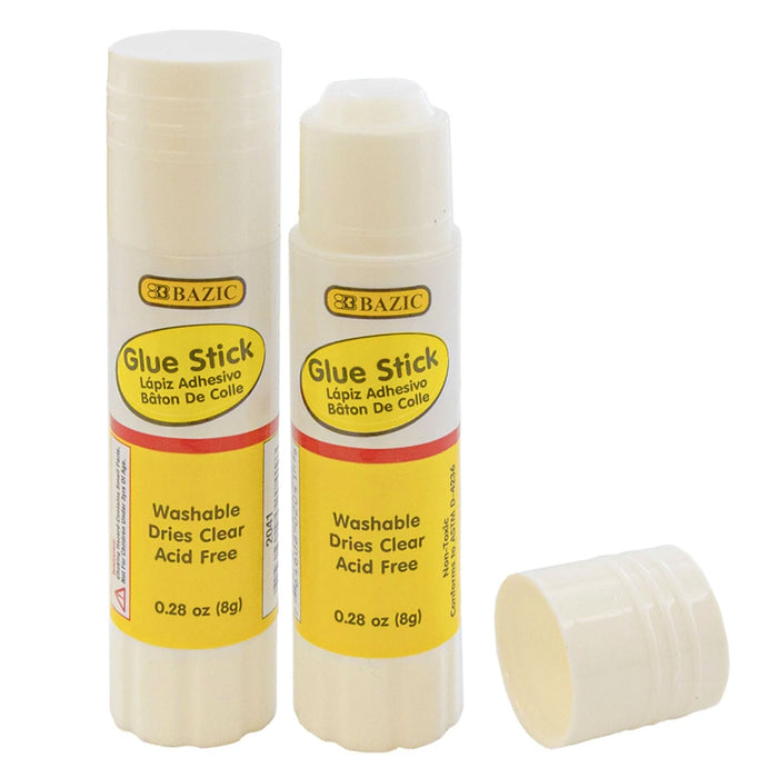 6 School Glue Sticks Clear Adhesive Applicator Washable Craft Supplies Non Toxic
