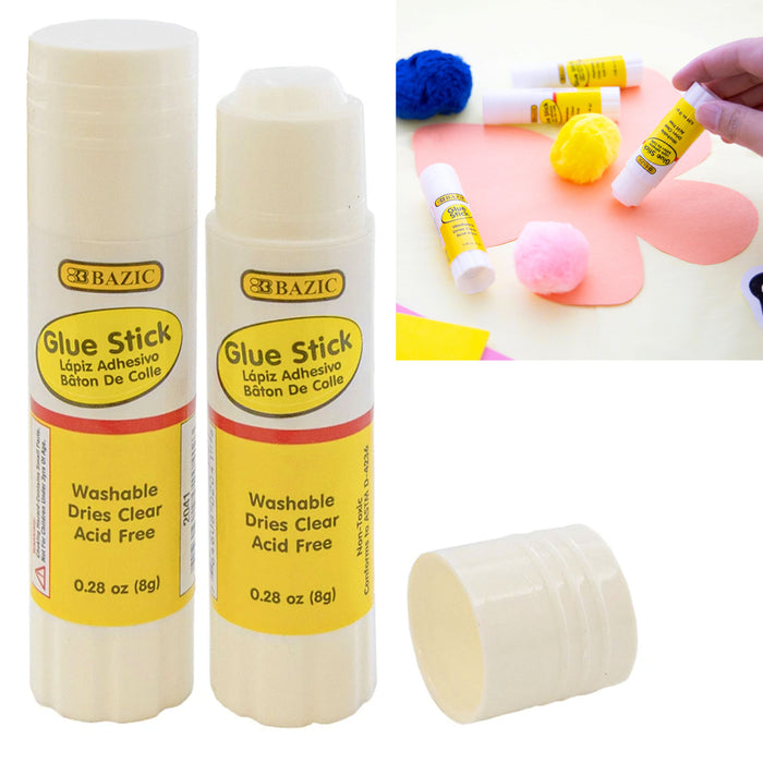 24 Pc Lot Glue Sticks All Purpose Office School Supplies Clear Washable Adhesive