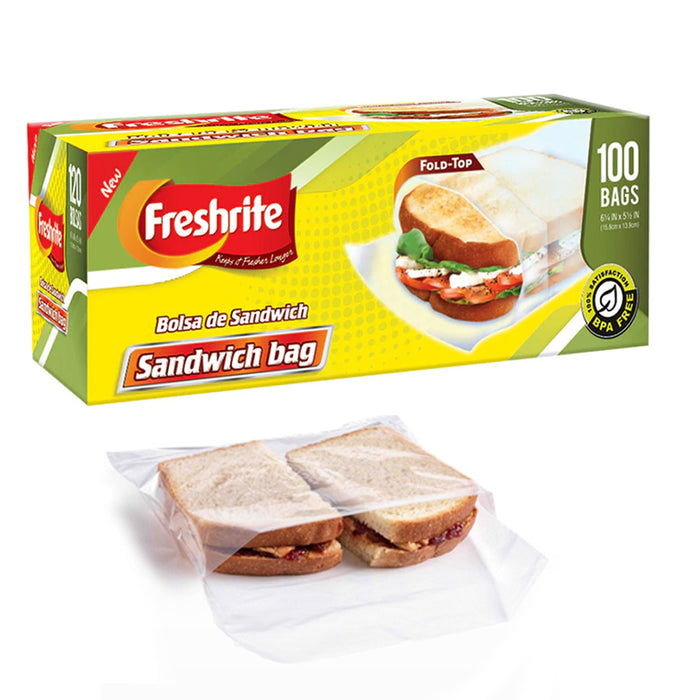 800ct Clear Fold Top Sandwich Bags BPA Free Bulk Disposable Lunch Baggies Camp