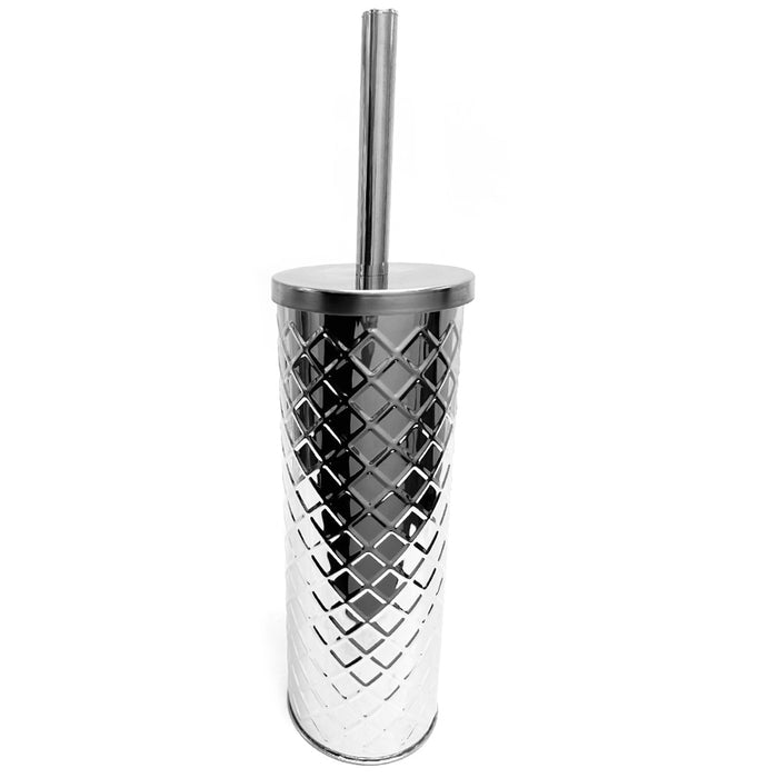 Toilet Cleaning Brush and Holder Set With Lid Bathroom Stainless Steel 4"X15.5"