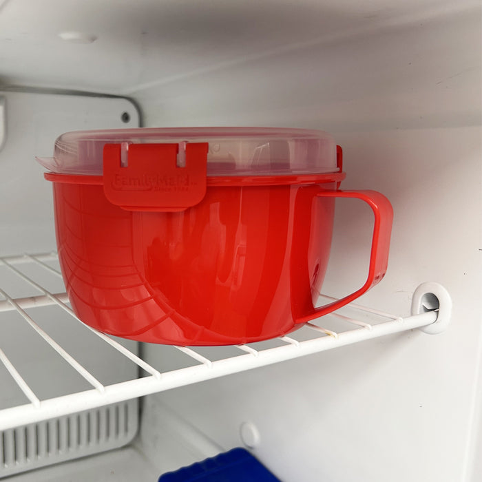 3 Ct Soup Mugs 1300ml Microwave Food Containers Lid BPA Free Noodle Cup Bowl Red