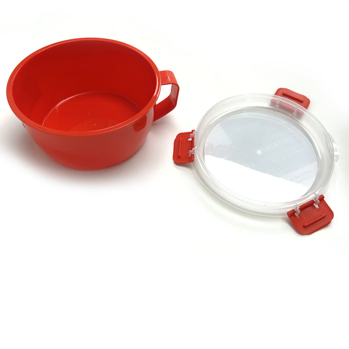 2 Pk Microwave Soup Bowl Lid Cup Noodle Cooker Oat 44oz BPA Free Container To Go