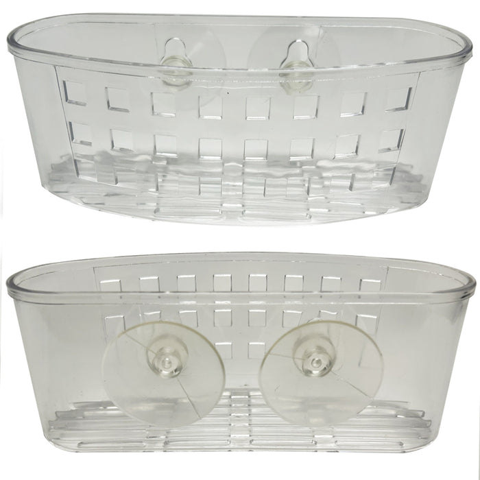 3Pack Sink Caddy Dish Soap Scrubber Sponge Holder Basket with Suction Cups Clear