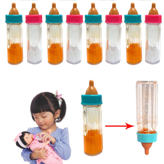 8 Pc Baby Dolls Feeding Bottle Magic Set Disappearing Milk Pretend Play Toy