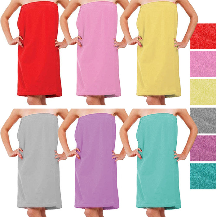 1 Womens Towel Wrap Bathrobe Spa Towels Bath Robe Adjustable Closure Gym Shower