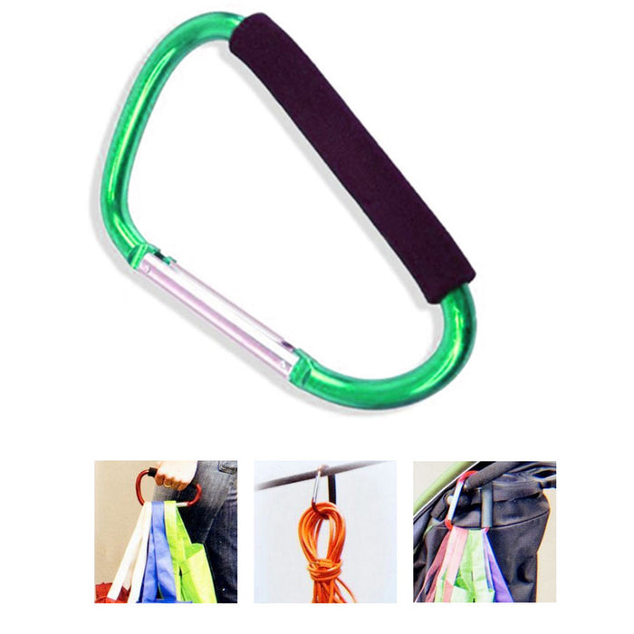 4 Pack Grocery Bag Holder Handle Aluminum Carabiners Strong Large Stroller Hooks