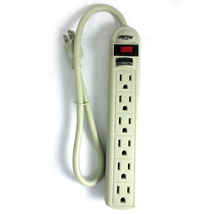 6 Outlet Power Strip Extension Cord Surge Protection 1.5 ft 90 Joules UL New