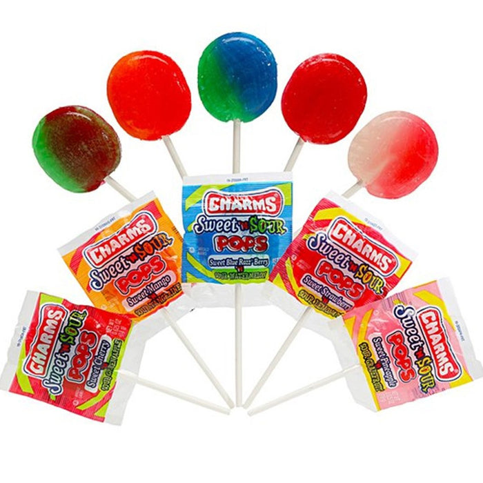 21 Pc Charms Lollipops Sweet N Sour Pops Sucker Stick Candy Lollypop Party Favor