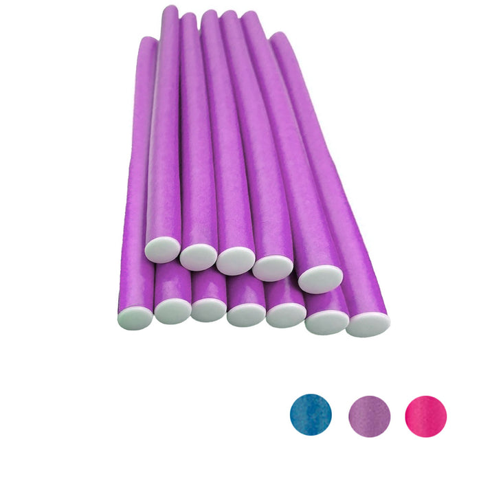 30 Pc Heatless Curlers Hair Rollers Flexible Curl Foam Flexi Rods Bendy Large